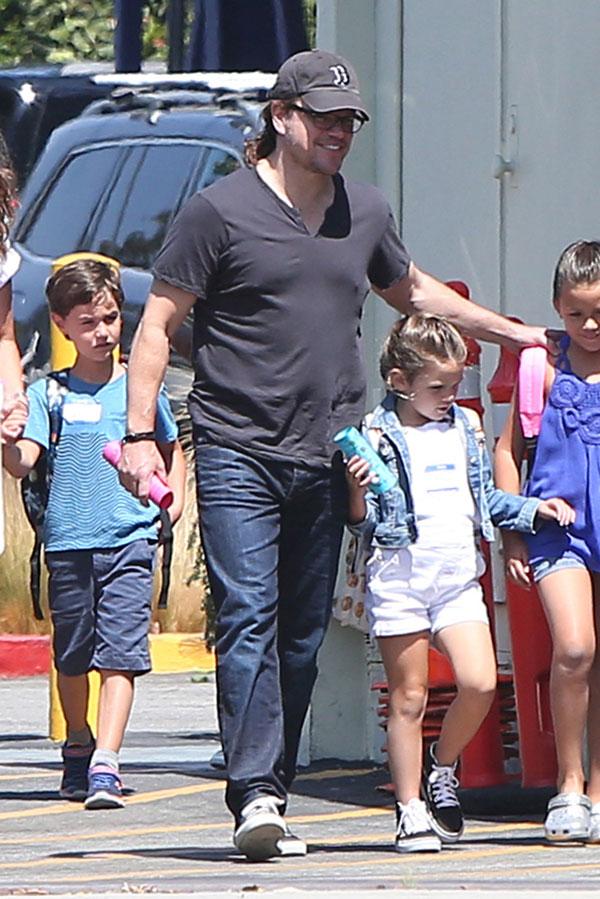 matt damon man bun daughters summer camp