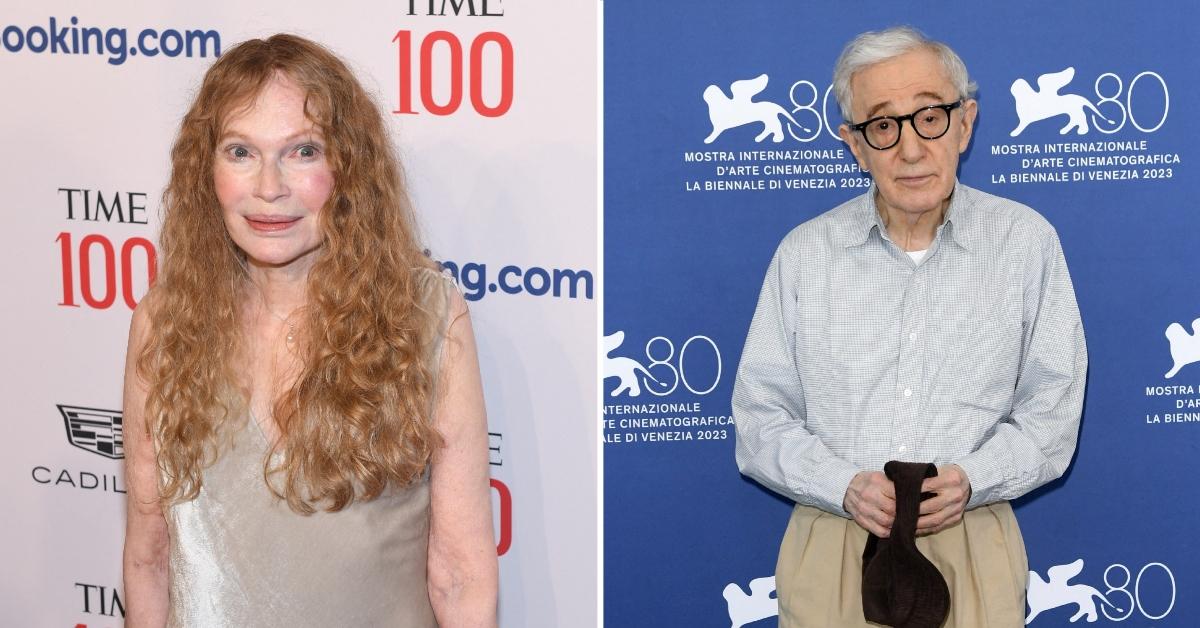 Composite photo of Mia Farrow and Woody Allen