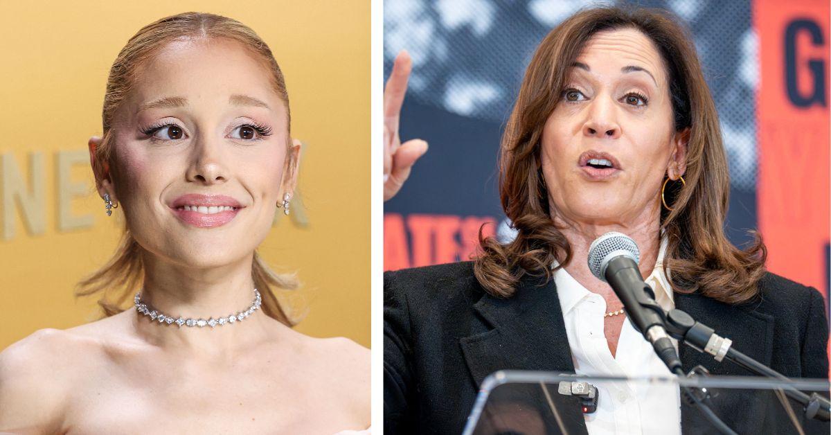 image of Ariana Grande has previously supported Kamala Harris and has spoken up for trans and non-binary communities.