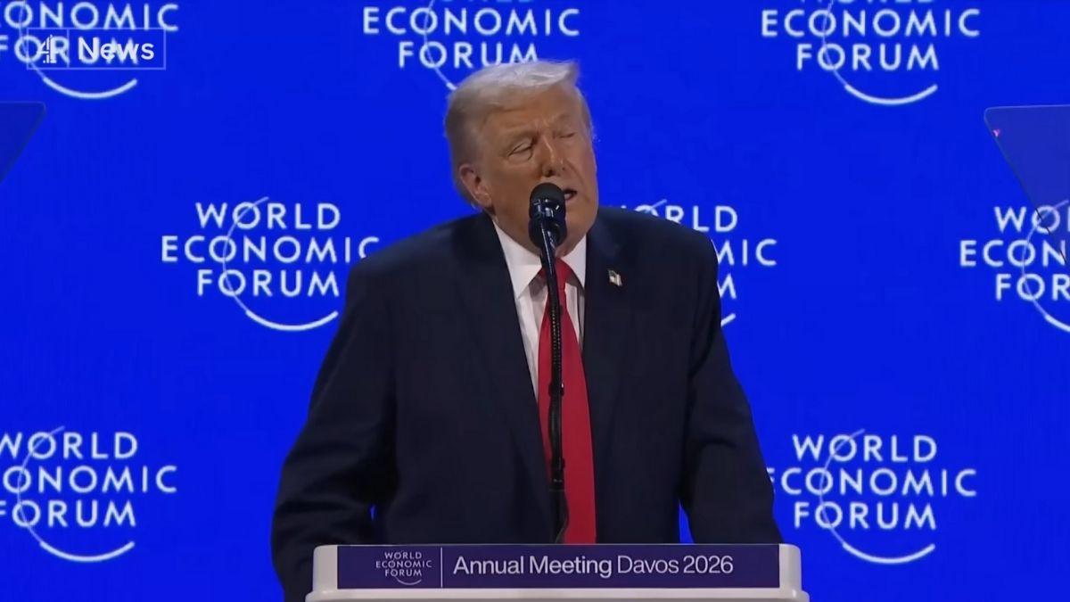 image of Donald Trump confused Iceland and Greenland during a Davos speech.