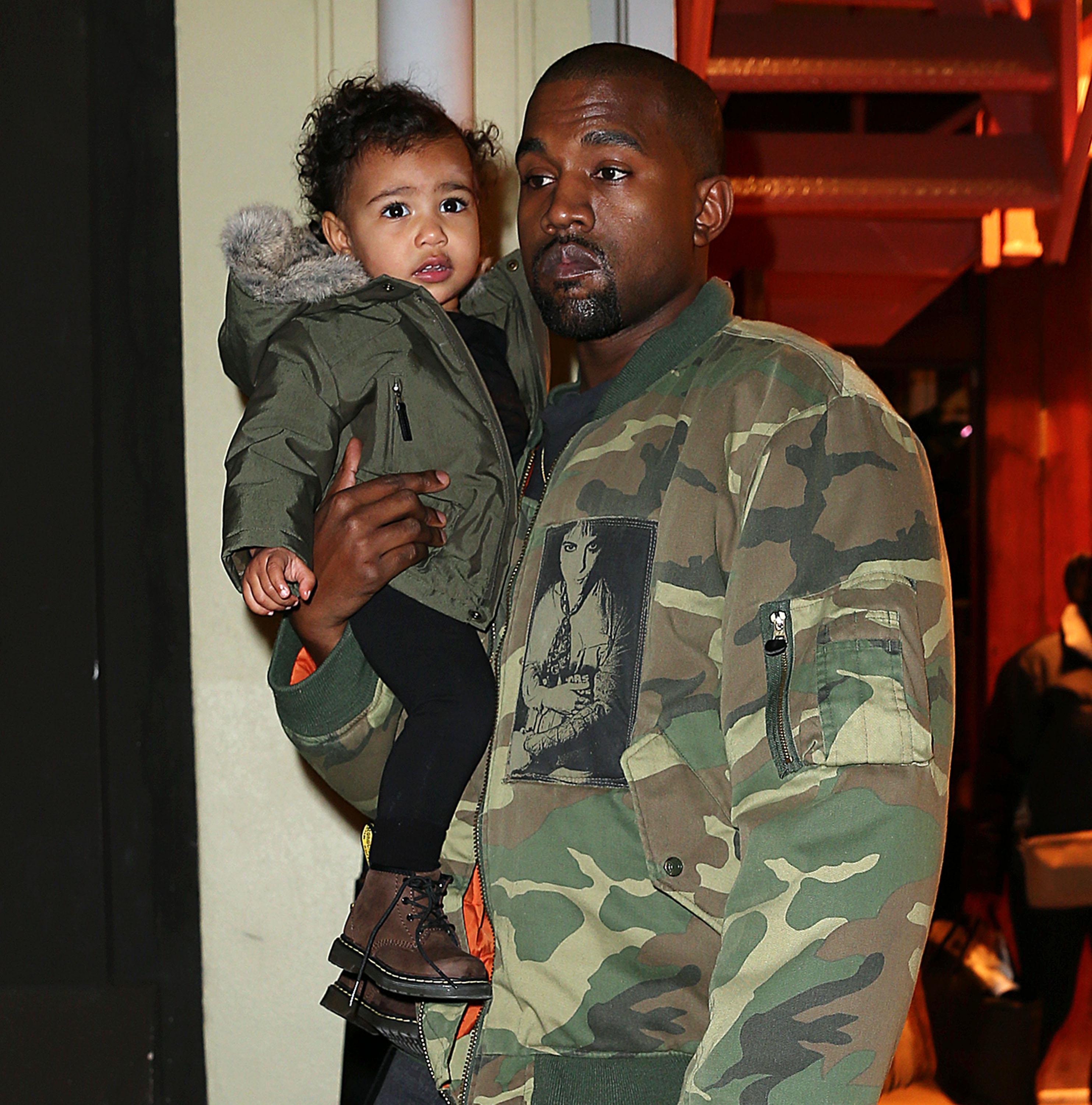 Kim Kardashian and Kanye West enjoy a family night with North **USA ONLY** **NO SUBSCRIPTIONS**