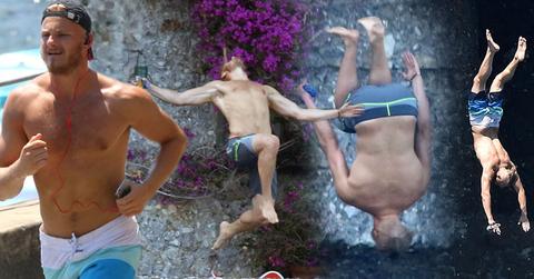 hunger games star alexander ludwig shirtless vacation beach photos