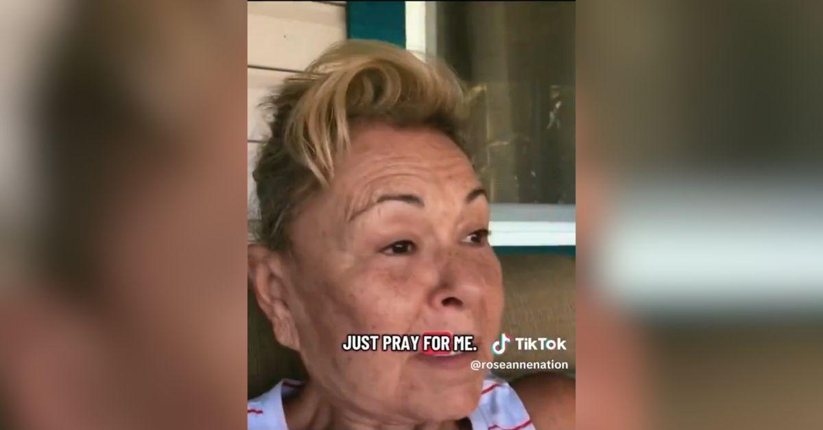 image of Roseanne Barr made an emotional plea for prayers in a cryptic social media video.