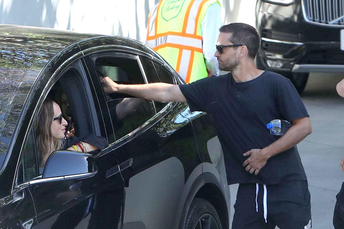 *EXCLUSIVE* Tobey Maguire says goodbye to his ex wife Jennifer Meyer after a Mother&#8217;s Day celebration