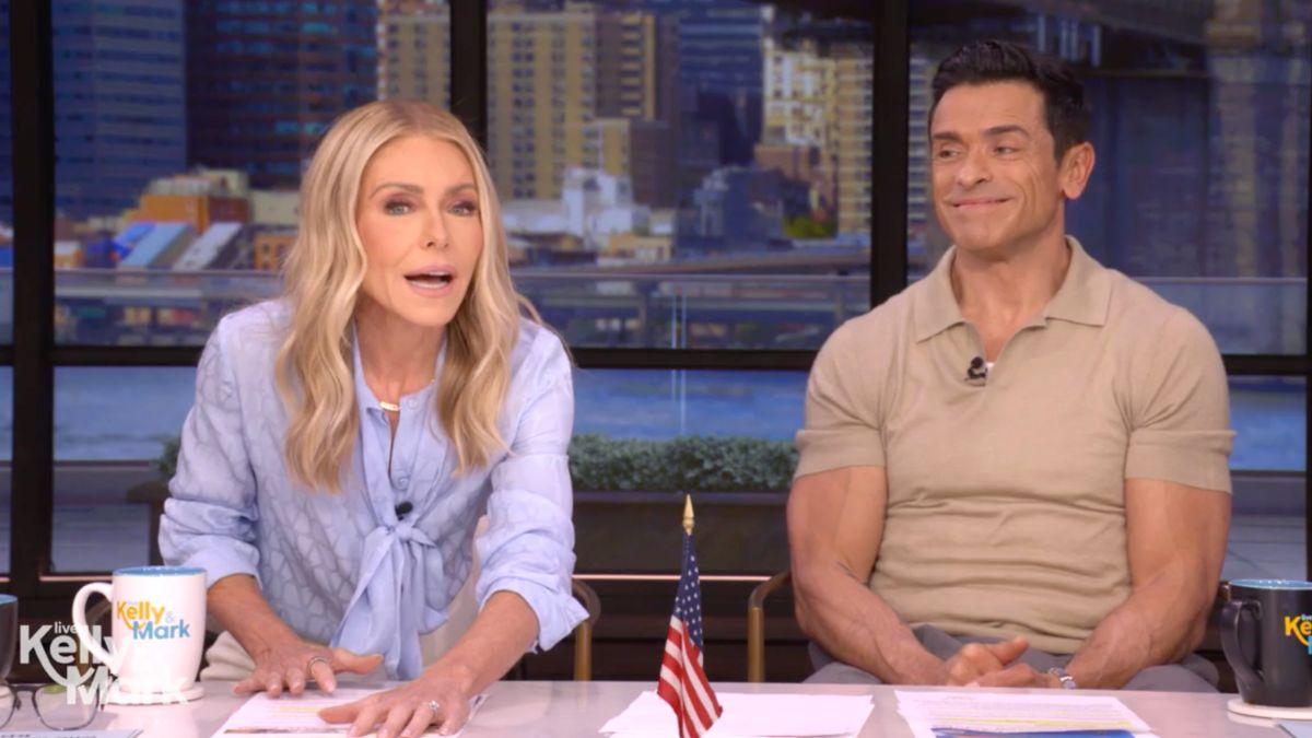 Image of 'I locked my keys and my human dog and my phone inside the car,' Kelly Ripa informed a 'man in a van' at a parking garage.