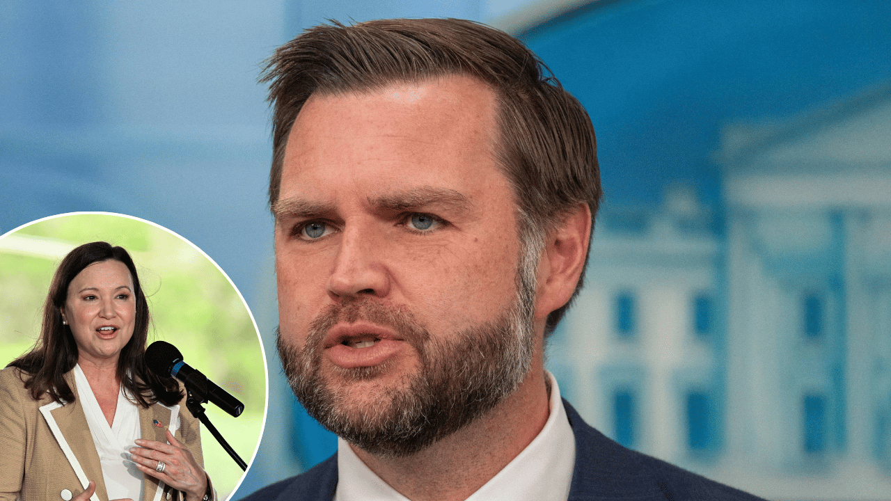photo of Angie Nixon shaded opponent Ashley Moody and J.D. Vance.