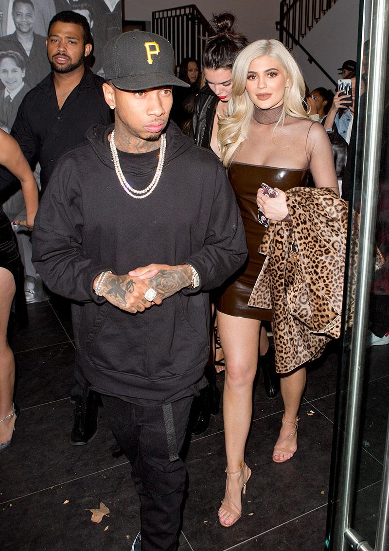 Kylie Jenner, sister Kendall and boyfriend Tyga were seen leaving a friends birthday party at &#8216;Catch&#8217; in West Hollywood, CA