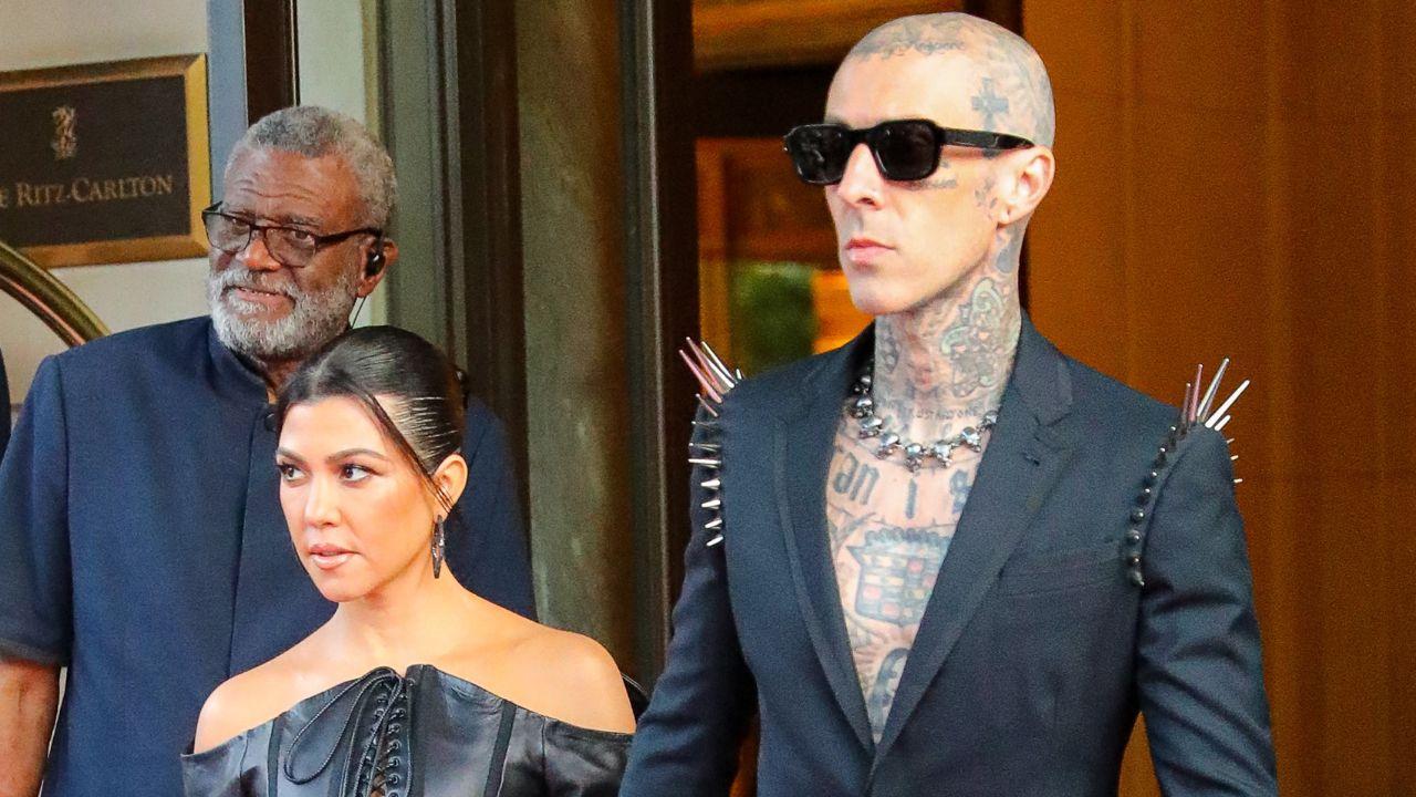 Image of Travis Barker said the interview format of his documentary made it easier for him and Kourtney Kardashian to discuss their miscarriage.