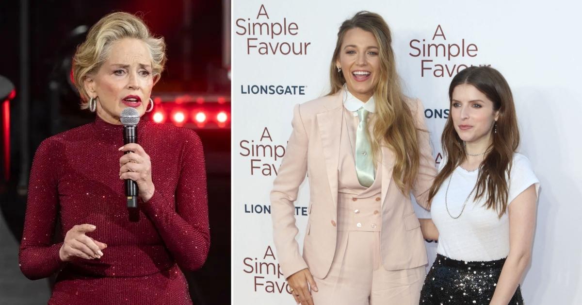 Photo of Sharon Stone and an image of Blake Lively with Anna Kendrick