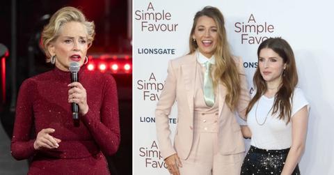 Photo of Sharon Stone and an image of Blake Lively with Anna Kendrick