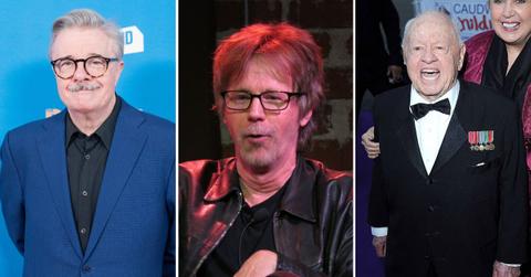 Split Photo of Nathan Lane, Dana Carvey and Mickey Rooney