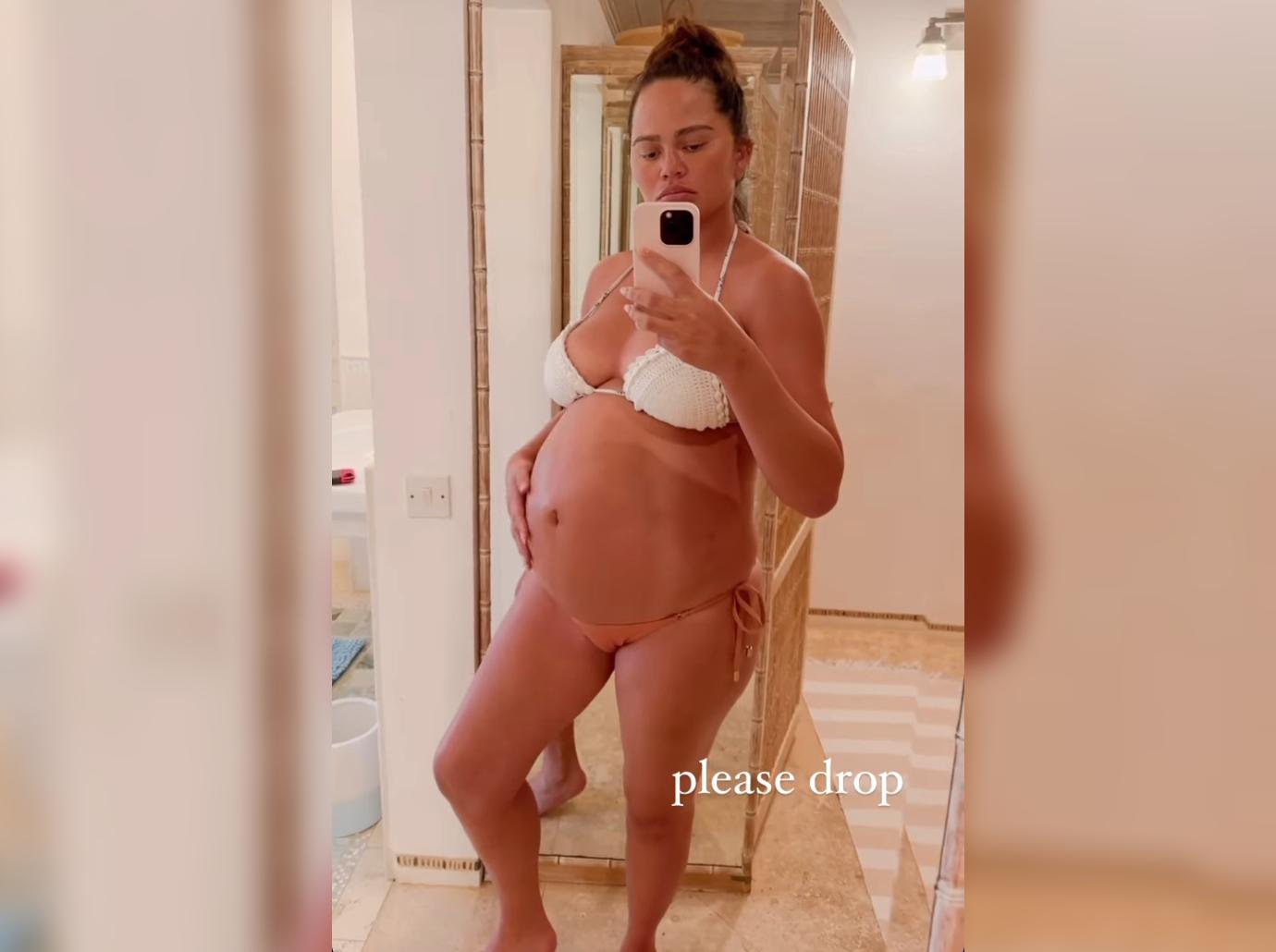 Pregnant Chrissy Teigen reveals her boobs are now a size 40DD