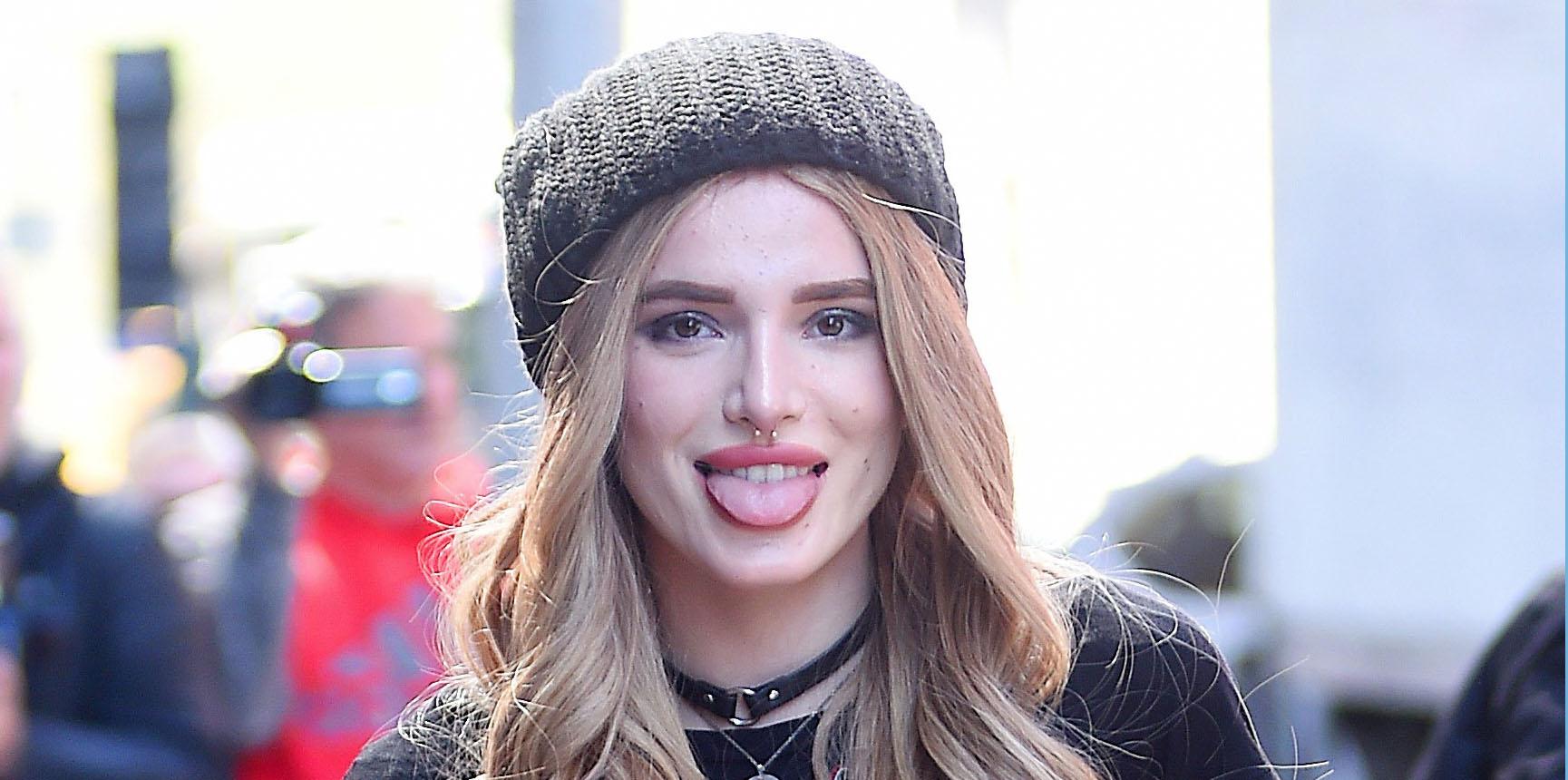 Bella Thorne arrivies to AOL Build Series