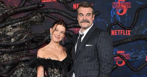 Photo of David Harbour and Millie Bobby Brown
