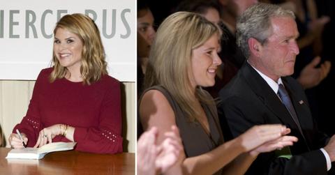 Photo of Jenna Bush Hager and a photo of Jenna Bush Hager with George W. Bush