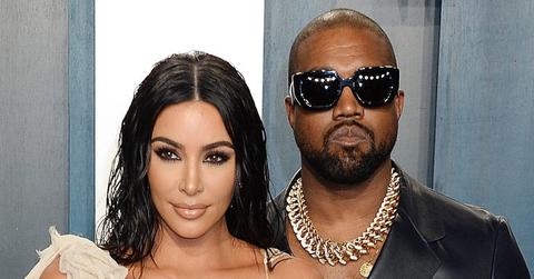 Kim Kardashian Wearing a Beige Dress With Kanye West In Sunglasses