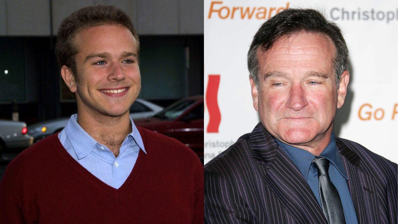 Split image of Zak Williams and Robin Williams. 