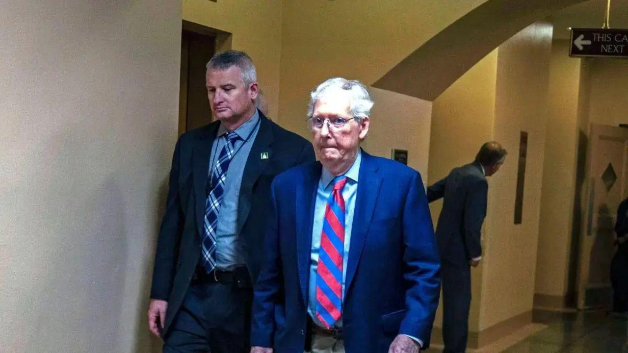 Image of Mitch McConnell's team stayed mum on the senator's health for weeks before his release from rehab.