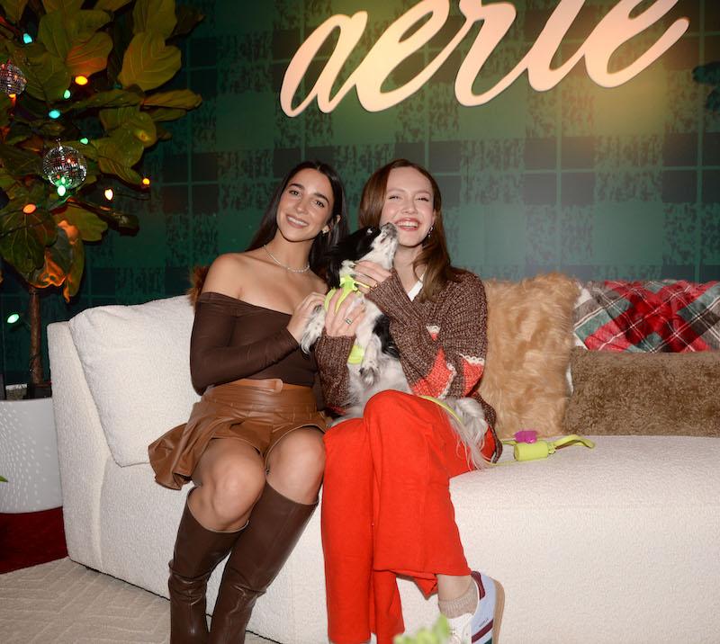 aeries holiday cozy and comfy lounge at twa aly raisman iris apatowjpg