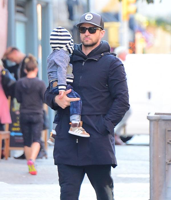 Justin Timberlake dotes on son Silas in New York