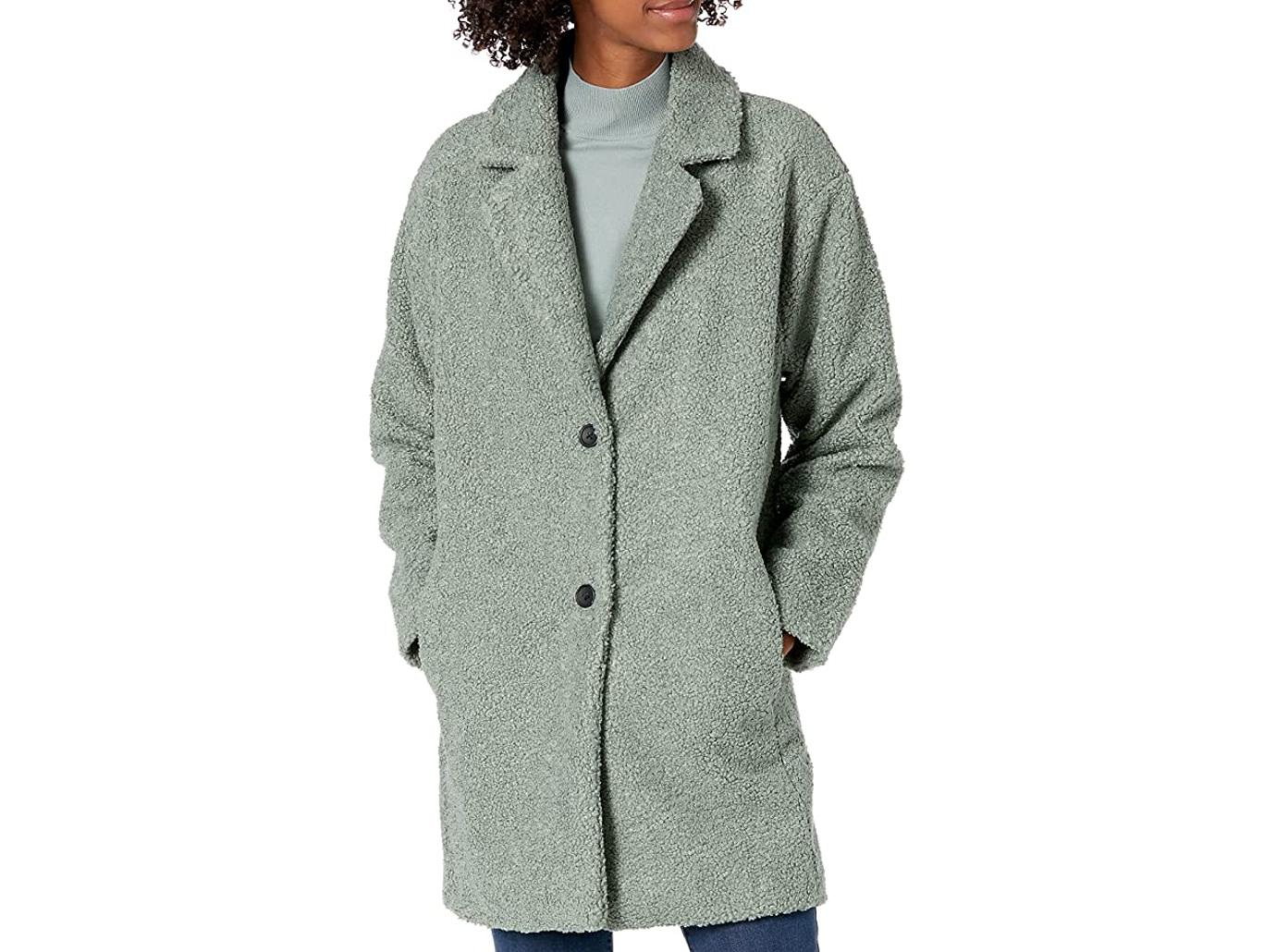 chrissy teigen green sherpa coat style beverly hills shop