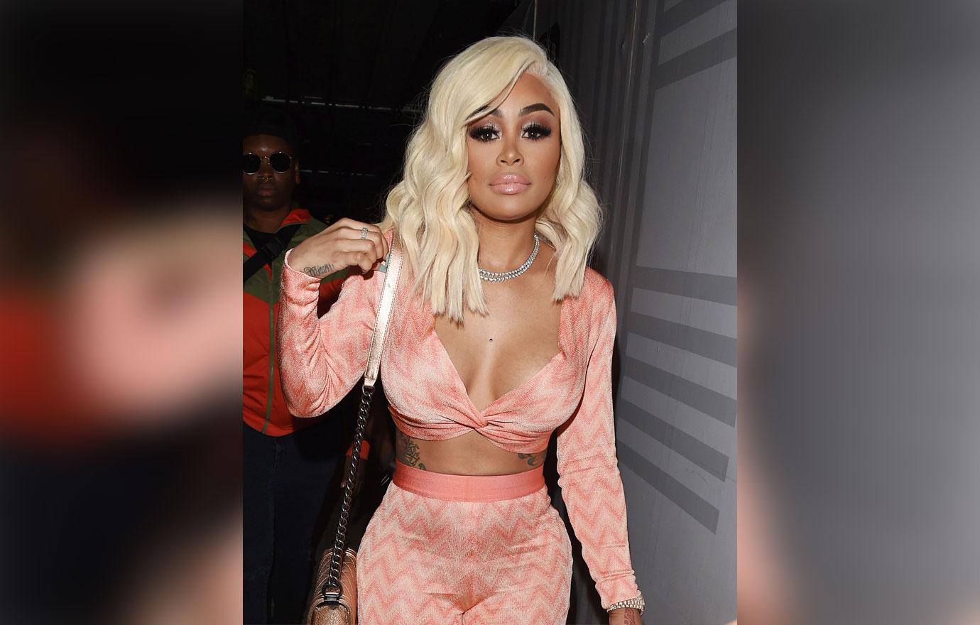 Blac chyna in peach two piece suit