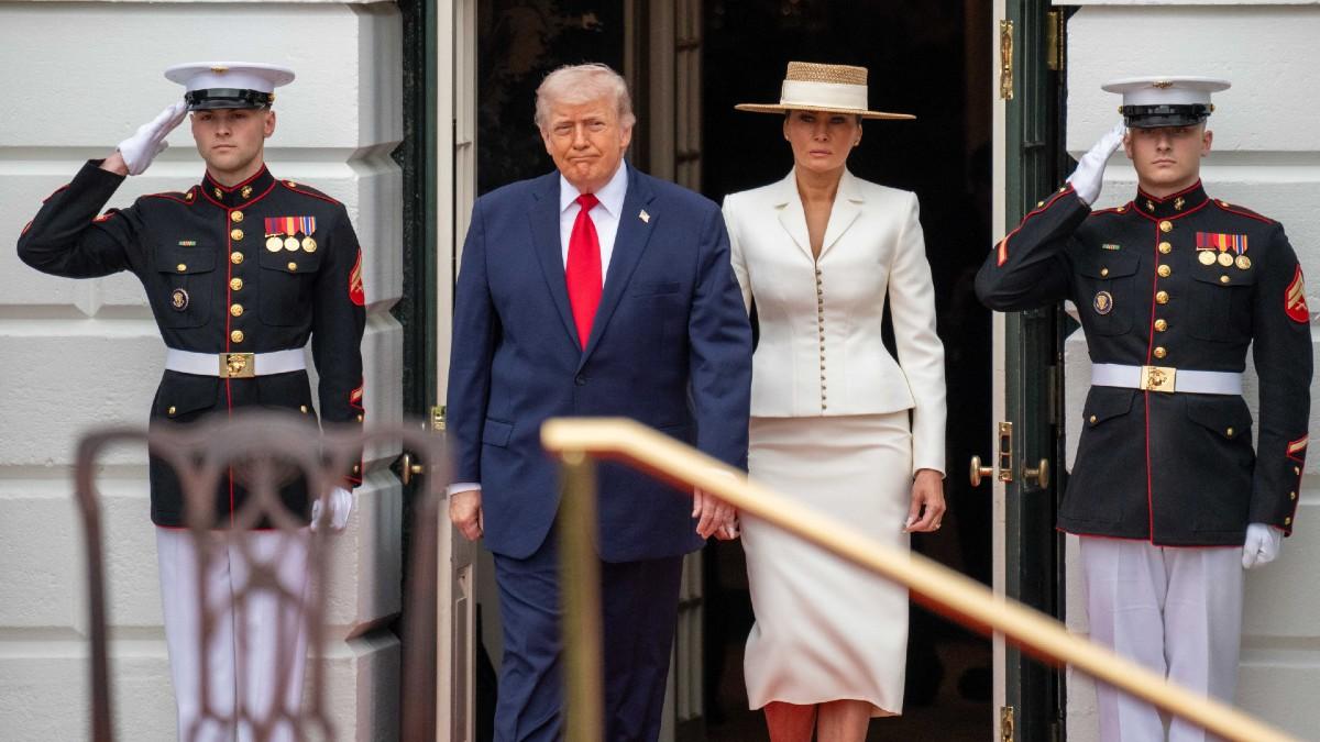 image of Donald Trump welcomed King Charles to the U.S. 