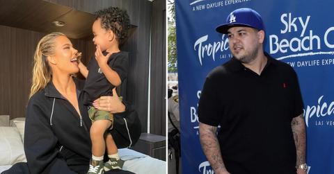khloe kardashian incredible son tatum looks like brother rob new photos