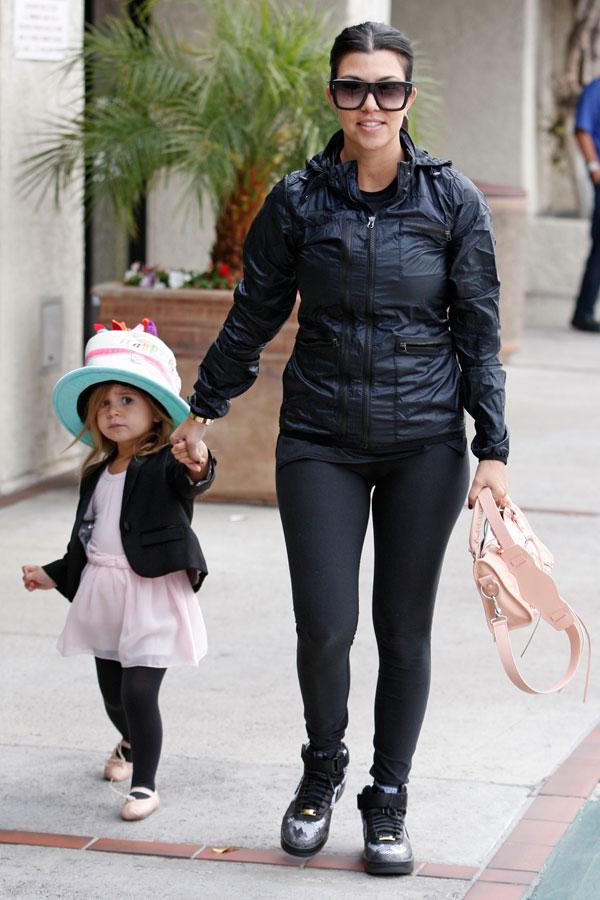 Kim kardashian north west kourtney penelope black leather jackets ballet class