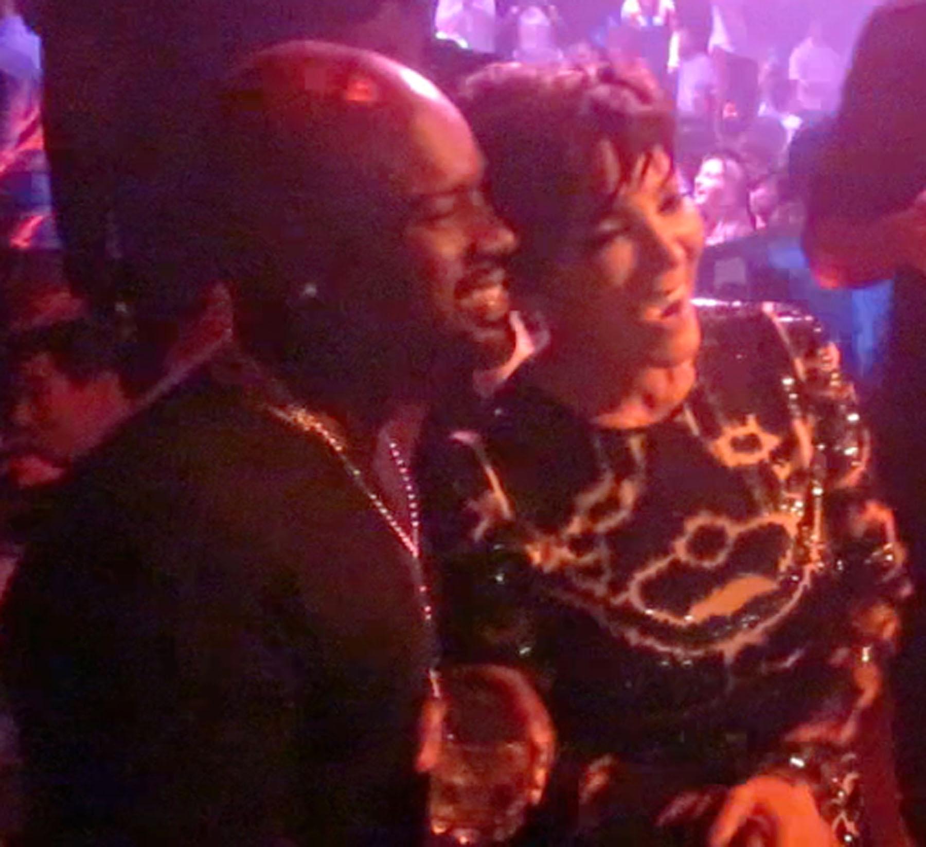 Kris Jenner gives peace sign to camera as she celebrates her 59th bday with boyfriend and friends in Las Vegas