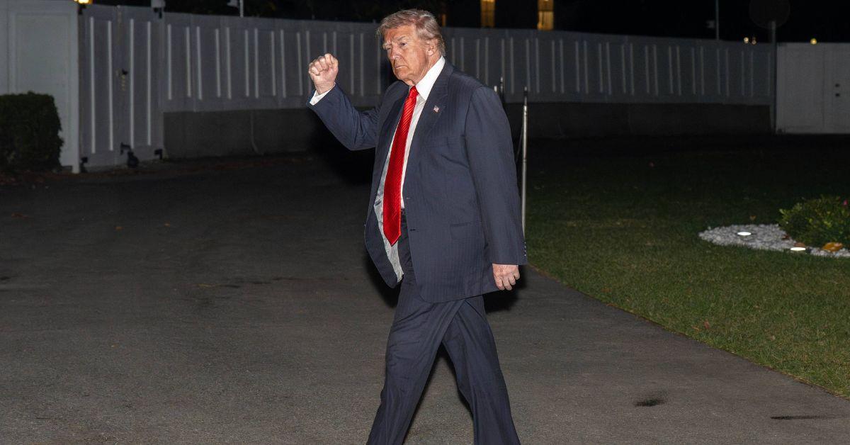 image of Donald Trump headed off to Palm Beach on November 7 for a relaxing getaway.