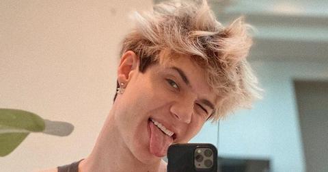 Jaden Hossler Sticking His Tongue Out in Mirror selfie