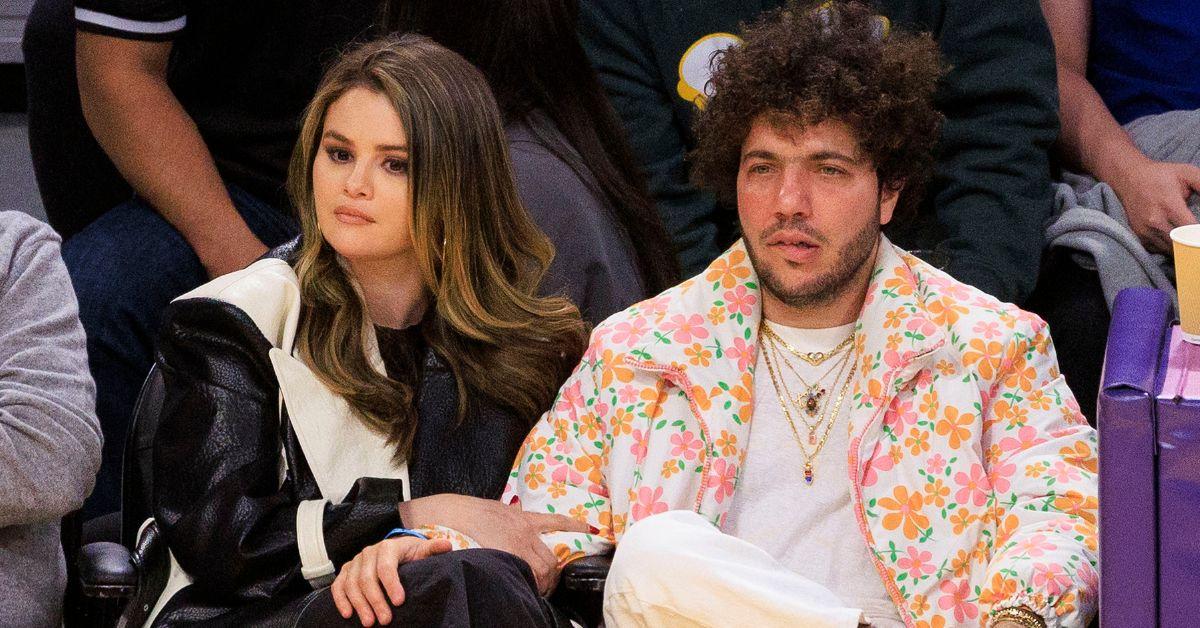 selena gomez exposes midriff tiny black tube top benny blanco la
