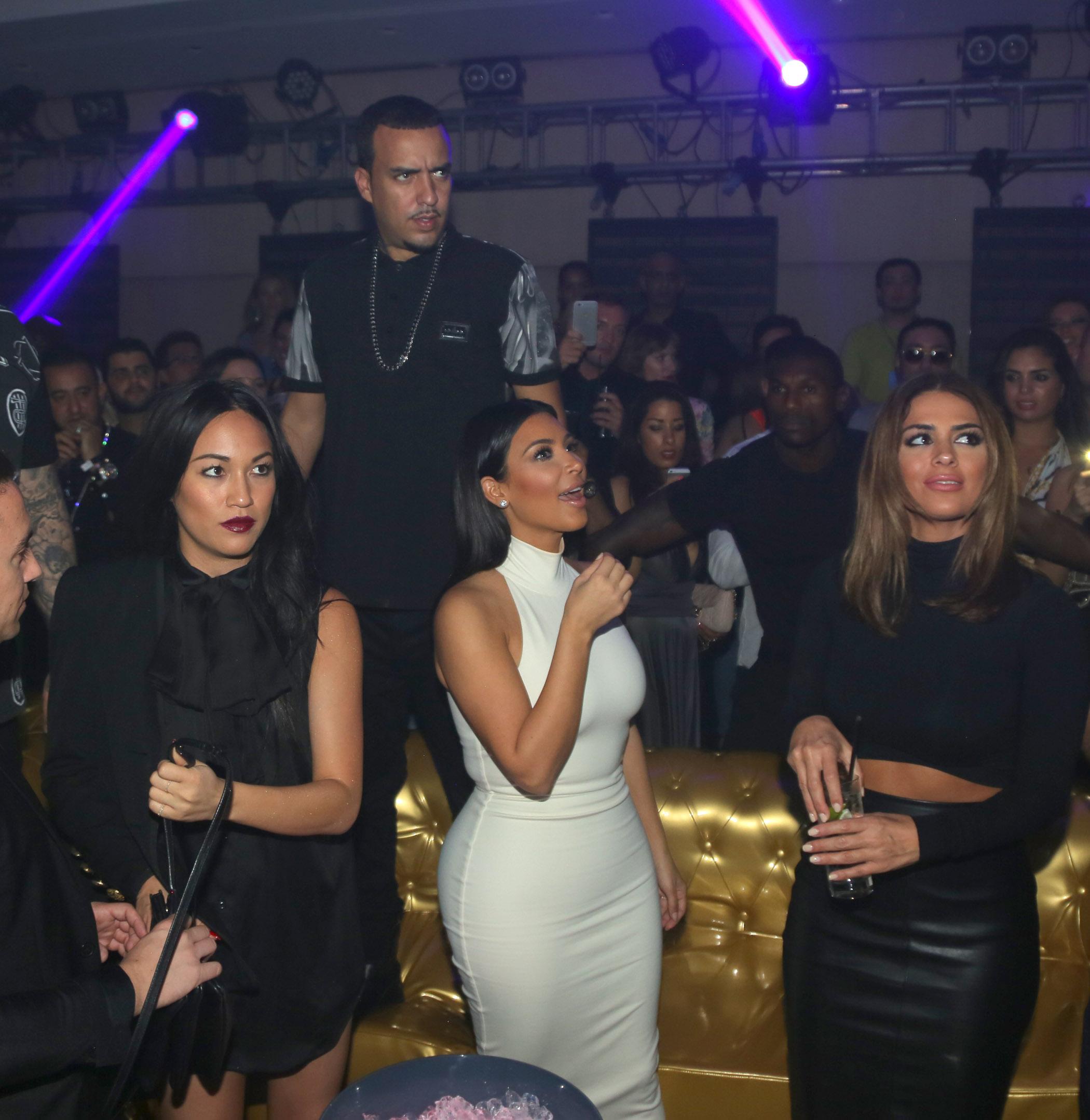 Kim Kardashian has fun at party hosted by French Montana and herself at club VIP in Abu Dhabi after F1 race weekend