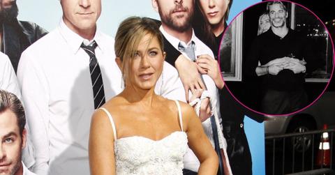 Split photo of Jennifer Aniston and instagram photo of her new boyfriend, Jim Curtis