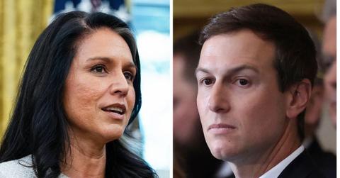 split photo of tulsi gabbard and jared kushner