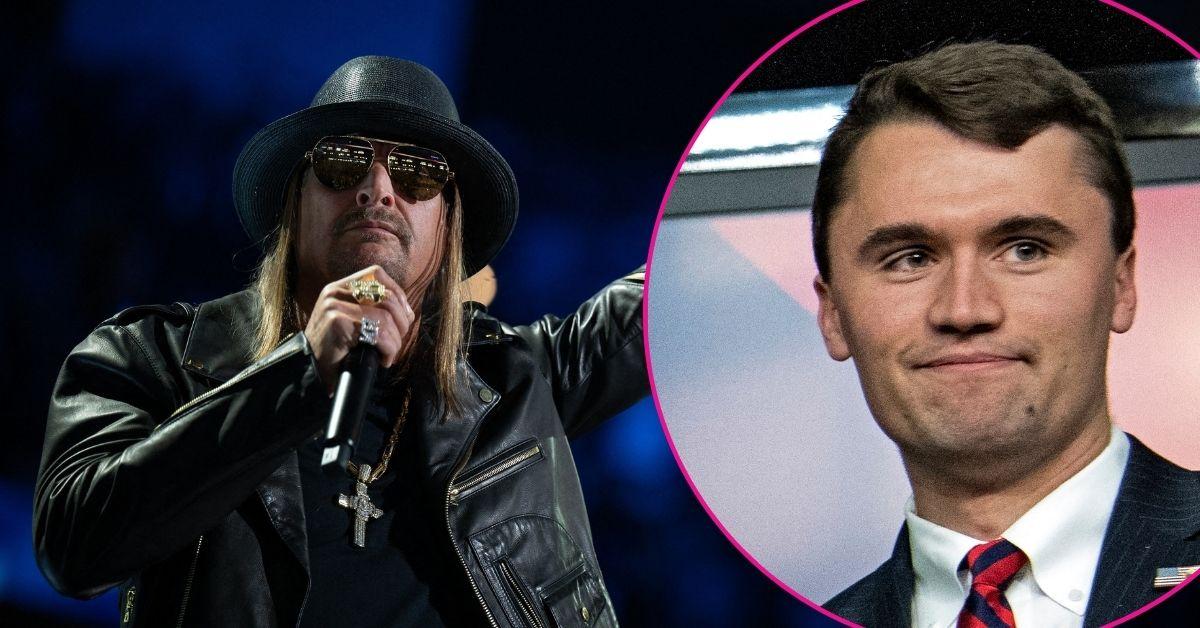 Split photo of Kid Rock & Charlie Kirk