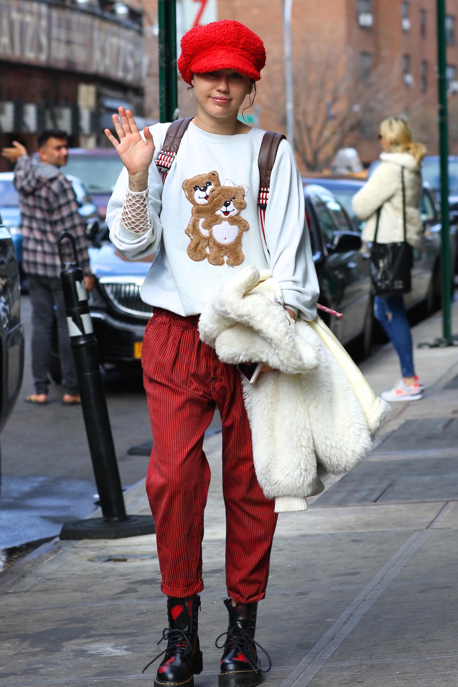 EXCLUSIVE: Miley Cyrus spotted at Soho House this afternoon in New York