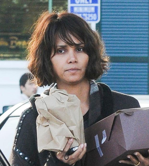 Halle Berry picks up Birthday Cake for Oliver Martinez at Bristol Farms **USA ONLY**