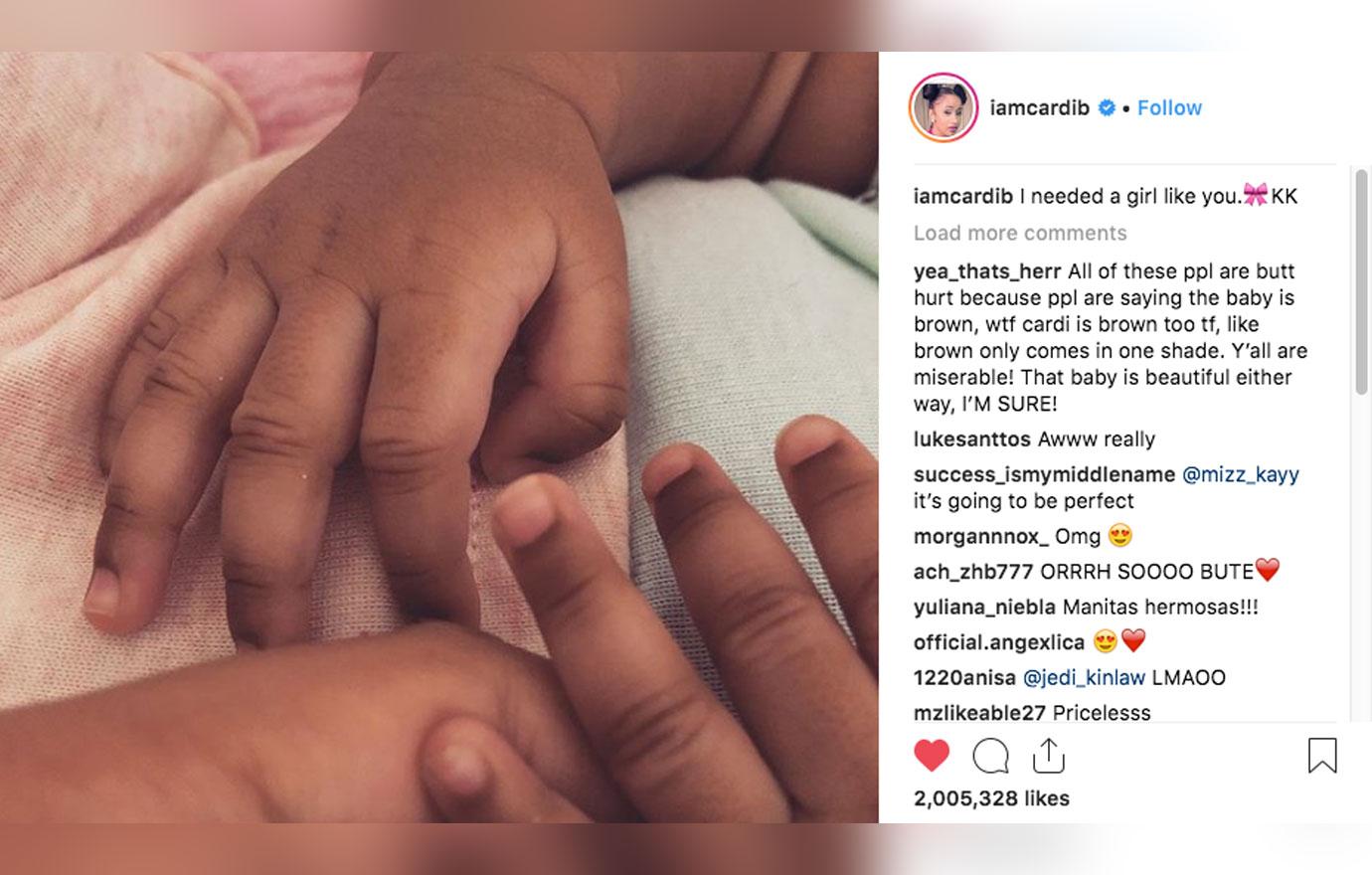 Cardi B Shares Photo Of Her Daughter Kulture's Little Hands
