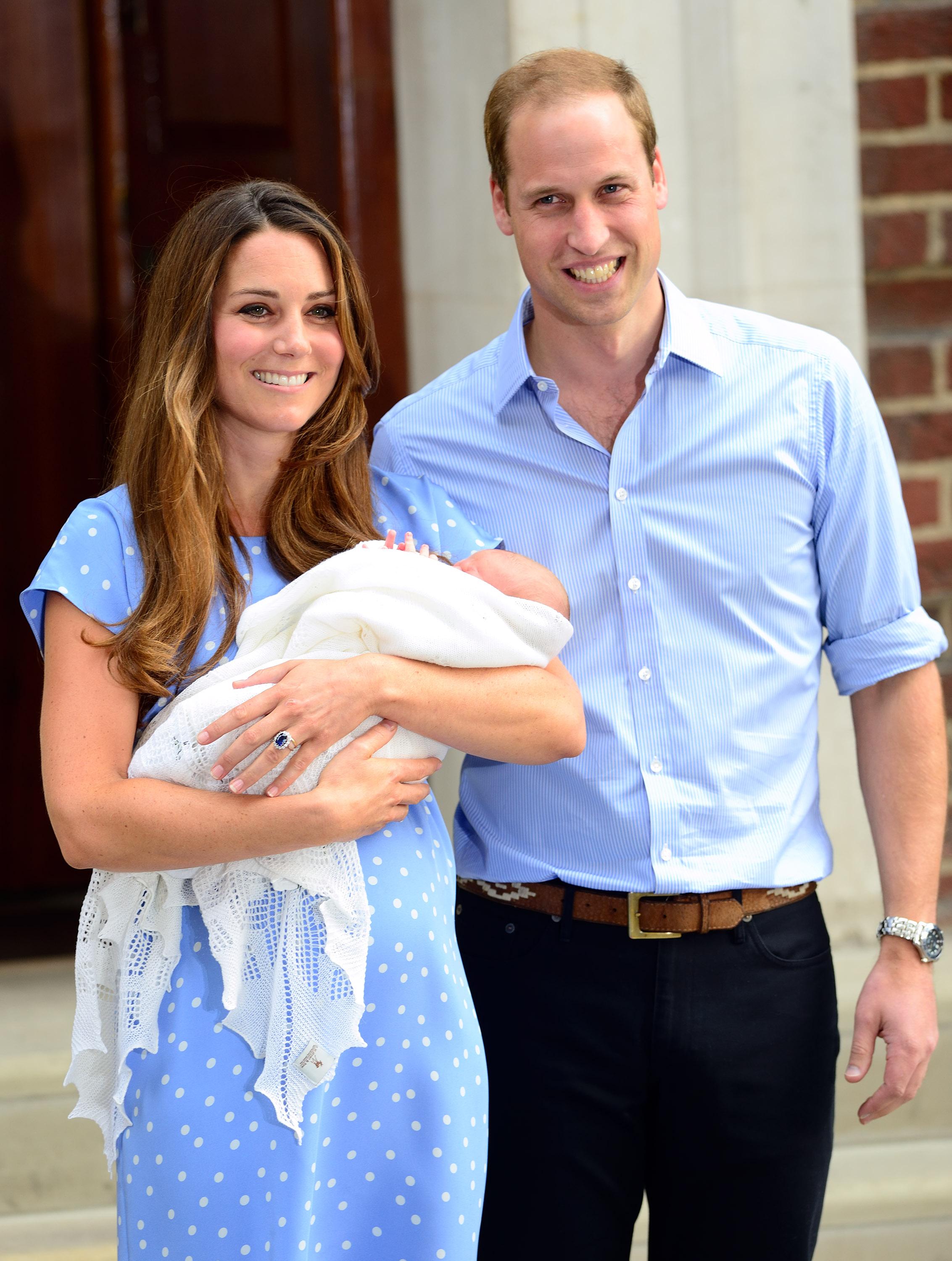 The Duke and Duchess of Cambridge present their newborn baby son