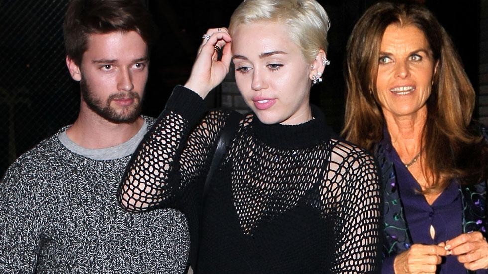 Miley and patrick having dinner with mom