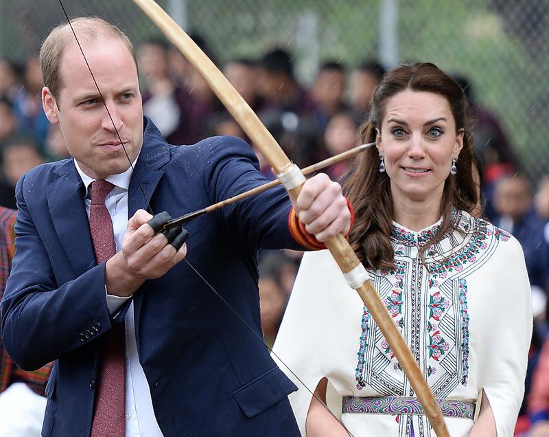 The Duke and Duchess of Cambridge try Archery in Bhutan