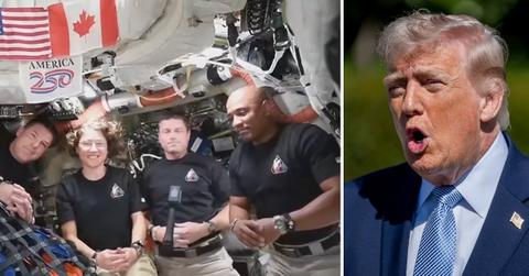 split of astronauts & Donald Trump.