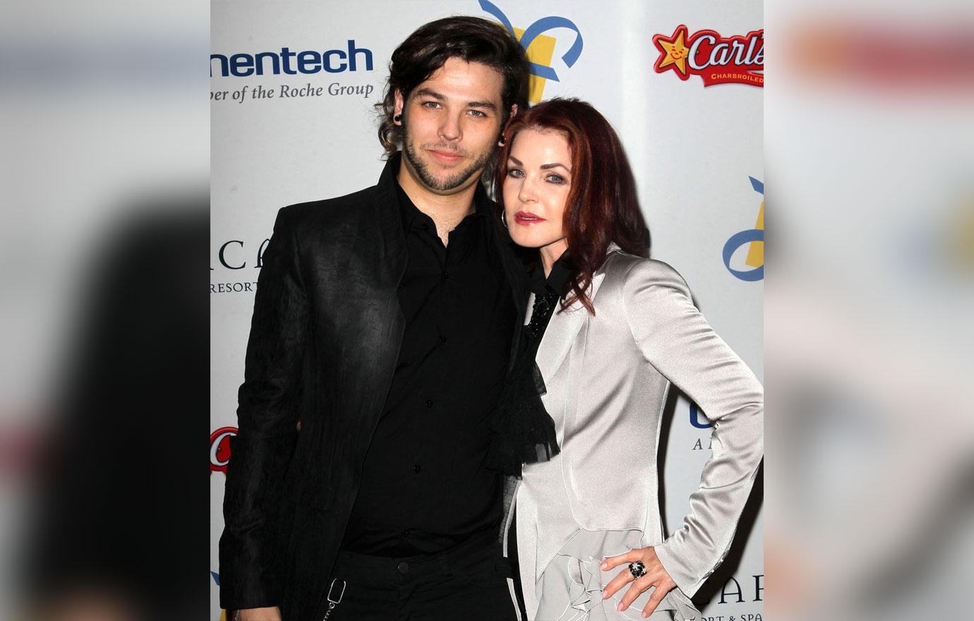 priscilla presley son navarone garibaldi step out dinner