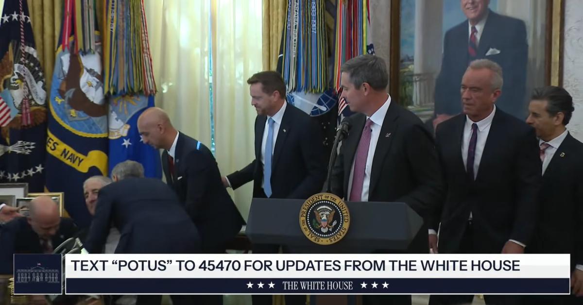 Image of Eli Lilly CEO David Ricks was speaking when an executive needed medical attention.