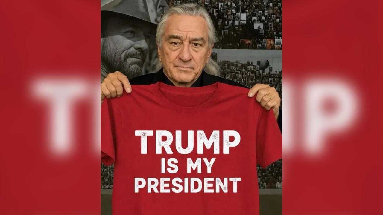 photo of Donald Trump's image of Robert De Niro holding a Donald Trumpshirt was determined to be AI.