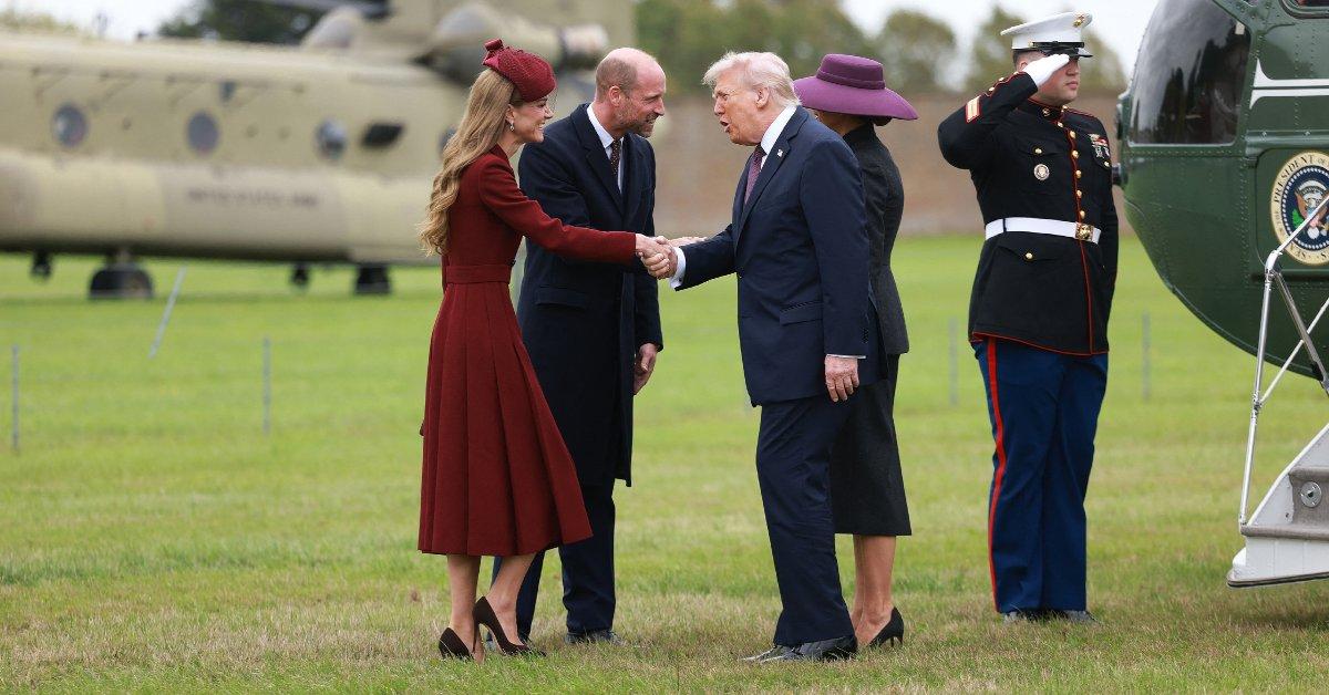 Photo of Kate Middleton and Prince William were the first to greet Donald and Melania Trump.