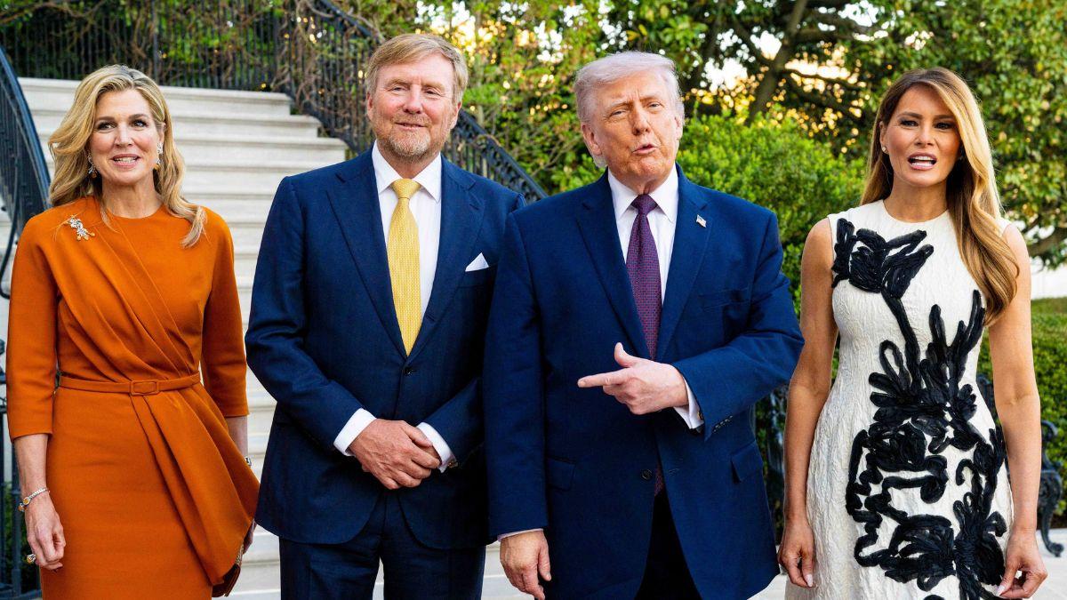 image of King Willem-Alexander and Queen Máxima of the Netherlands were at the White House in Washington, D.C., on Monday, April 13.