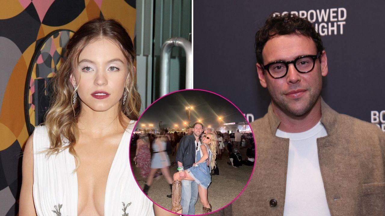 Split photo of Sydney Sweeney and Scooter Braun